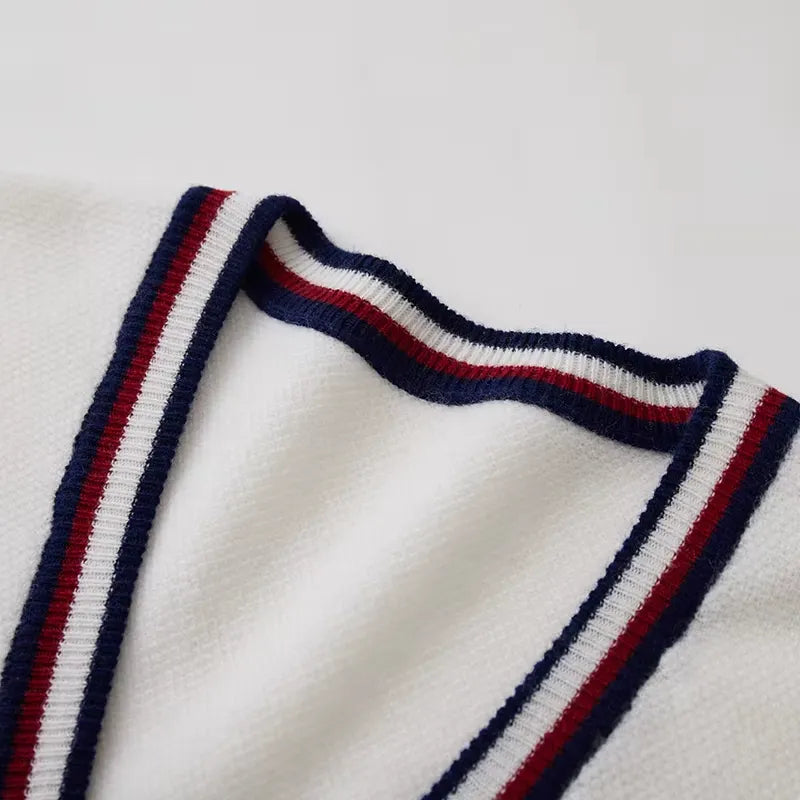 Cardigan Masculino Gola V Elegante Estilo Oxford