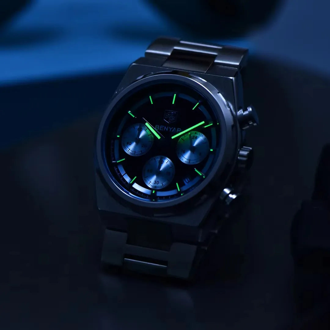 Relógio Prata Masculino Benyar™ Cronógrafo