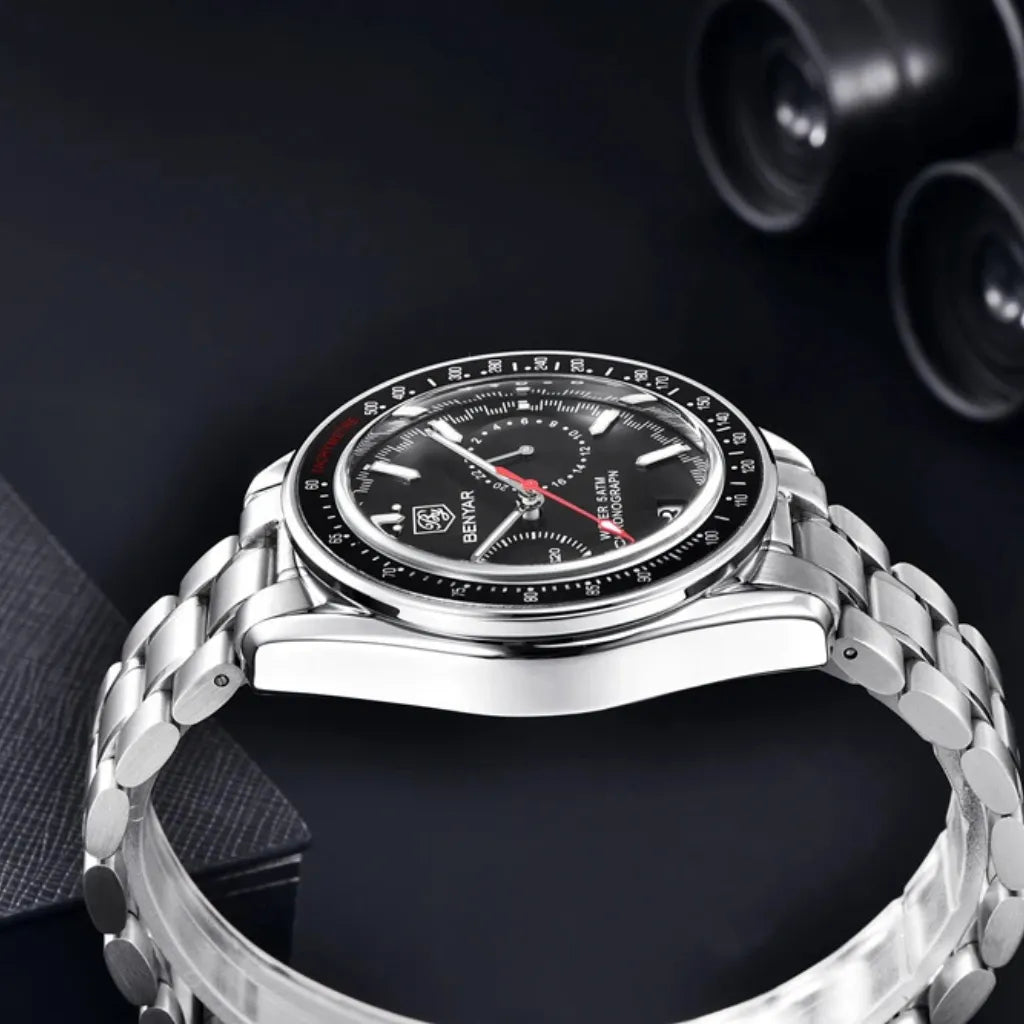 Relógio Prata Masculino Benyar™ Sport Chronograph