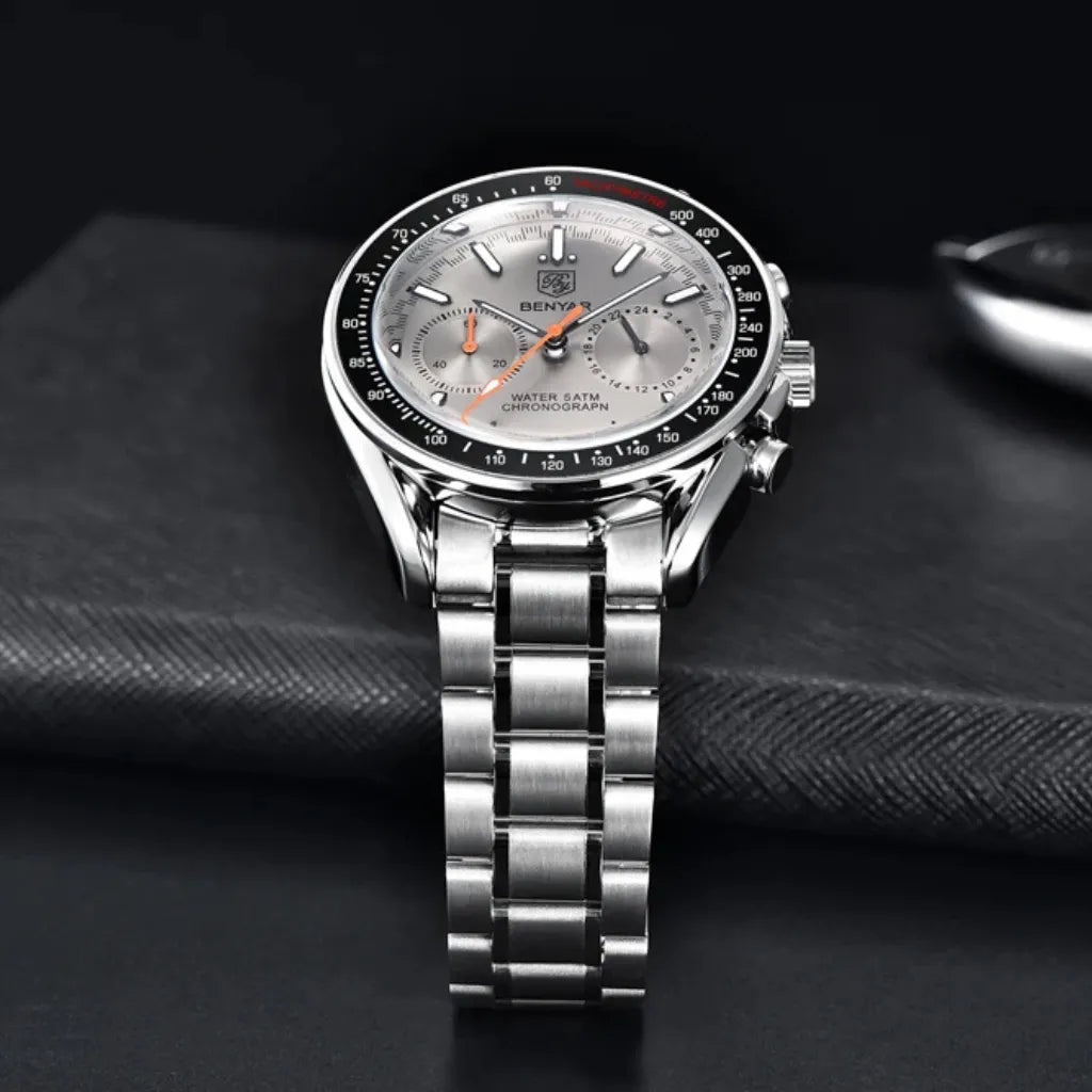 Relógio Prata Masculino Benyar™ Sport Chronograph