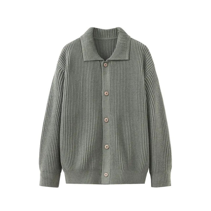Cardigan Masculino em Tricô Canelado