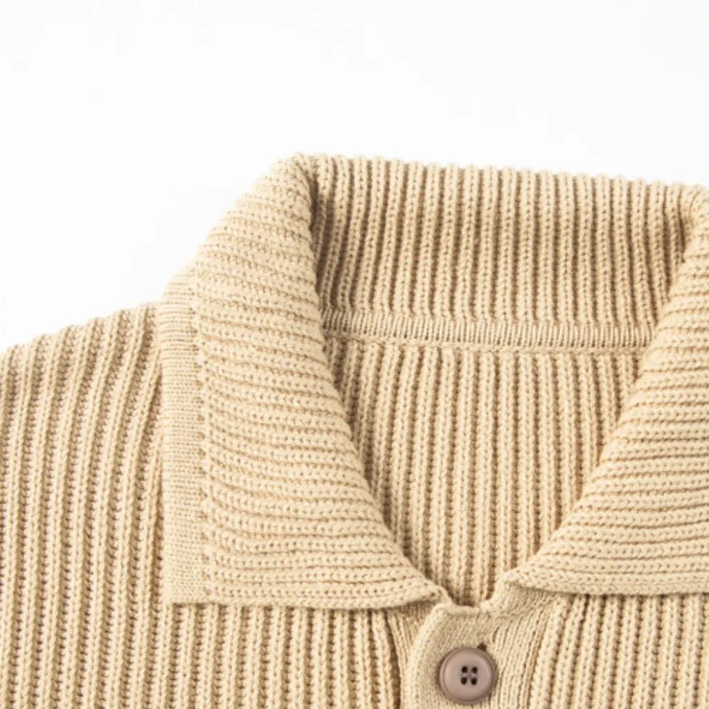 Cardigan Masculino em Tricô Canelado