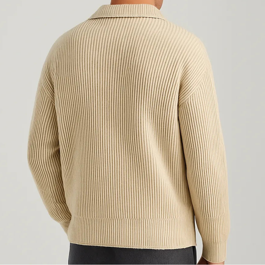 Cardigan Masculino em Tricô Canelado