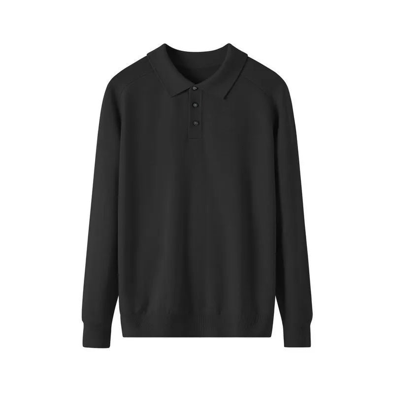 Suéter Polo Masculino de Tricô Manga Longa